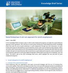 Knowledge Brief Issue 5: Social Enterprises: A Win-Win Approach for Youth Employment